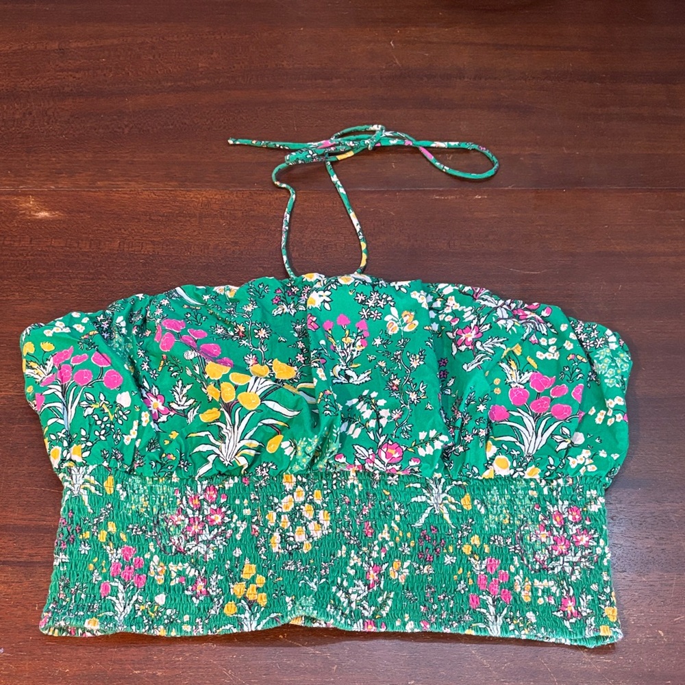 Maeve Green Floral Halter‎ Top